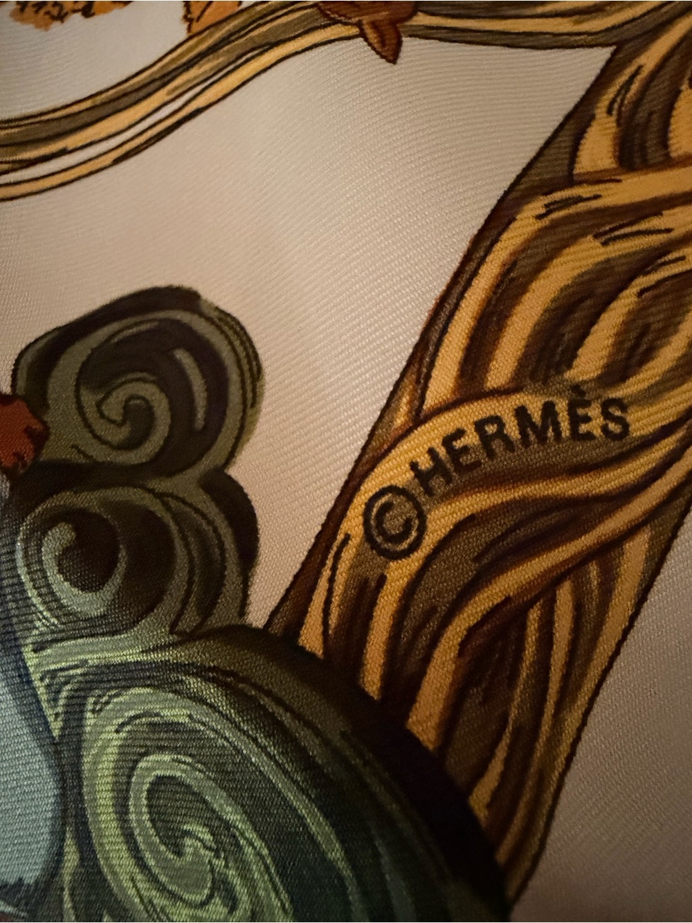 Hermes Scarf in Light Blue and White - Picture 15 of 15